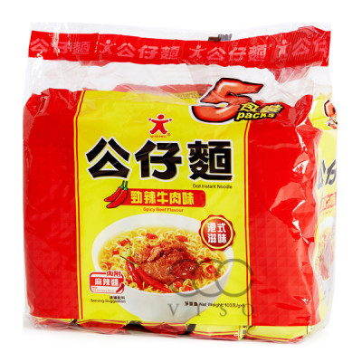 公仔麵 (五包裝) 勁辣牛肉
